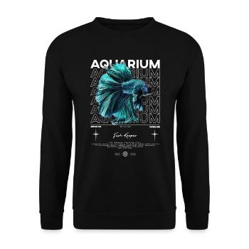Betta Fish Keeper Moderne Streetwear - Unisex Pullover - Schwarz - Vorne - Alina (178cm) & Michal (187cm)