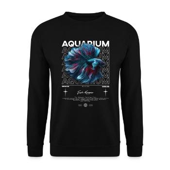 Betta Fish Keeper Moderne Streetwear - Unisex Pullover - Schwarz - Vorne - Alina (178cm) & Michal (187cm)