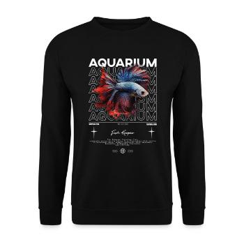Betta Fish Keeper Moderne Streetwear - Unisex Pullover - Schwarz - Vorne - Alina (178cm) & Michal (187cm)