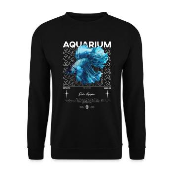 Betta Fish Keeper Moderne Streetwear - Unisex Pullover - Schwarz - Vorne - Alina (178cm) & Michal (187cm)
