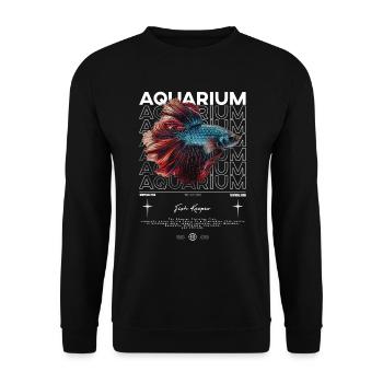 Betta Fish Keeper Moderne Streetwear - Unisex Pullover - Schwarz - Vorne - Alina (178cm) & Michal (187cm)