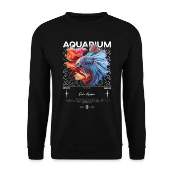 Betta Fish Keeper Moderne Streetwear - Unisex Pullover - Schwarz - Vorne - Alina (178cm) & Michal (187cm)