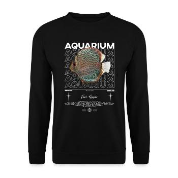 Discus Cichlid Fish Keeper Modern Streetwear - Unisex Pullover - Schwarz - Vorne - Alina (178cm) & Michal (187cm)