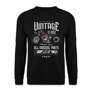 Vintage Motorcycle Bikers Motorbike Birthday 1952 - Unisex Sweatshirt - black - Front - Alina (178cm) & Michal (187cm)