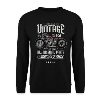 Vintage Motorrad Motorrad Motorrad Motorrad Geburtstag 1951 - Unisex Pullover - Schwarz - Vorne - Alina (178cm) & Michal (187cm)