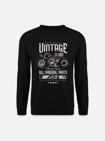 Vintage Motorrad Motorrad Motorrad Geburtstag 1981 - Unisex Pullover - Schwarz
