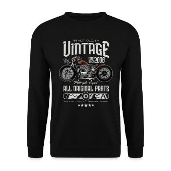 Moto Vintage Moto Moto Anniversaire 2008 - Sweat-shirt Unisexe - noir - Devant - Alina (178cm) & Michal (187cm)