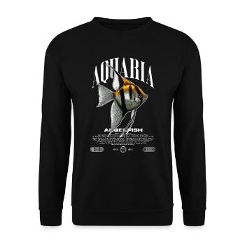 Altum Angelfish Cichlid Gardien de Poissons Streetwear - Sweat-shirt Unisexe - noir - Devant - Alina (178cm) & Michal (187cm)