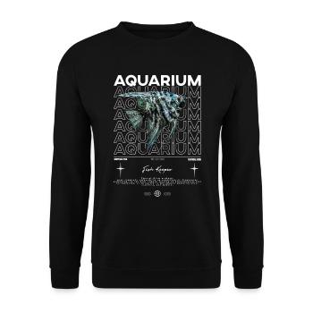 Altum Kaiserfisch Cichlid Fish Keeper Streetwear - Unisex Pullover - Schwarz - Vorne - Alina (178cm) & Michal (187cm)