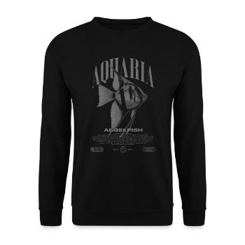 Altum Kaiserfisch Cichlid Fish Keeper Streetwear - Unisex Pullover - Schwarz - Vorne - Alina (178cm) & Michal (187cm)