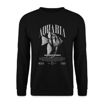 Altum Kaiserfisch Cichlid Fish Keeper Streetwear - Unisex Pullover - Schwarz - Vorne - Alina (178cm) & Michal (187cm)