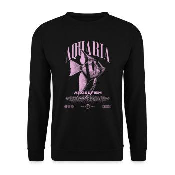 Altum Kaiserfisch Cichlid Fish Keeper Streetwear - Unisex Pullover - Schwarz - Vorne - Alina (178cm) & Michal (187cm)