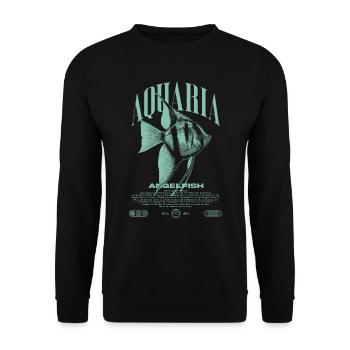 Altum Kaiserfisch Cichlid Fish Keeper Streetwear - Unisex Pullover - Schwarz - Vorne - Alina (178cm) & Michal (187cm)