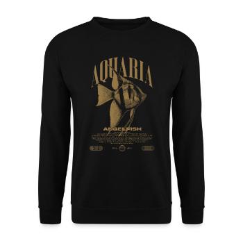 Altum Kaiserfisch Cichlid Fish Keeper Streetwear - Unisex Pullover - Schwarz - Vorne - Alina (178cm) & Michal (187cm)