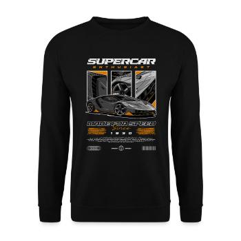 Supersportwagen-Enthusiast Autogeburtstag geboren 1930 - Unisex Pullover - Schwarz - Vorne - Alina (178cm) & Michal (187cm)
