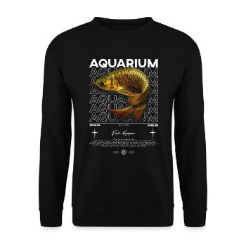 Asiatische Arowana Monster Fish Keeper Streetwear - Unisex Pullover - Schwarz - Vorne - Alina (178cm) & Michal (187cm)