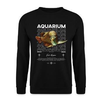 Asiatische Arowana Monster Fish Keeper Streetwear - Unisex Pullover - Schwarz - Vorne - Alina (178cm) & Michal (187cm)
