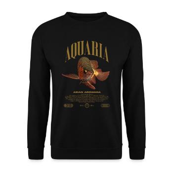 Asiatische Arowana Monster Fish Keeper Streetwear - Unisex Pullover - Schwarz - Vorne - Alina (178cm) & Michal (187cm)