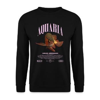 Asiatische Arowana Monster Fish Keeper Streetwear - Unisex Pullover - Schwarz - Vorne - Alina (178cm) & Michal (187cm)