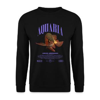 Asiatische Arowana Monster Fish Keeper Streetwear - Unisex Pullover - Schwarz - Vorne - Alina (178cm) & Michal (187cm)