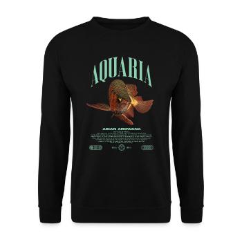 Asiatische Arowana Monster Fish Keeper Streetwear - Unisex Pullover - Schwarz - Vorne - Alina (178cm) & Michal (187cm)