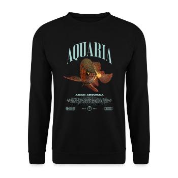 Asiatische Arowana Monster Fish Keeper Streetwear - Unisex Pullover - Schwarz - Vorne - Alina (178cm) & Michal (187cm)