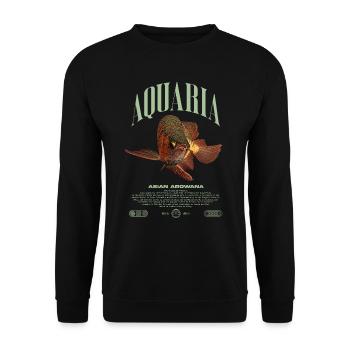 Asiatische Arowana Monster Fish Keeper Streetwear - Unisex Pullover - Schwarz - Vorne - Alina (178cm) & Michal (187cm)