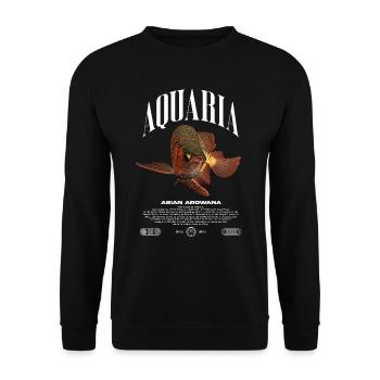 Asian Arowana Monster Fish Keeper Streetwear - Unisex Sweatshirt - black - Front - Alina (178cm) & Michal (187cm)