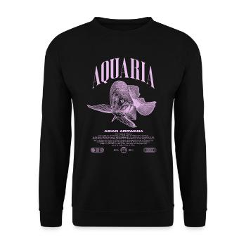 Asian Arowana Monster Fish Keeper Streetwear - Unisex Sweatshirt - black - Front - Alina (178cm) & Michal (187cm)