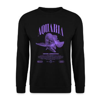 Asiatische Arowana Monster Fish Keeper Streetwear - Unisex Pullover - Schwarz - Vorne - Alina (178cm) & Michal (187cm)