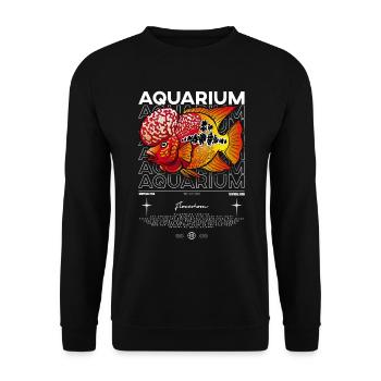 Flowerhorn Cichlid Monster Fish Keeper Streetwear - Unisex Pullover - Schwarz - Vorne - Alina (178cm) & Michal (187cm)