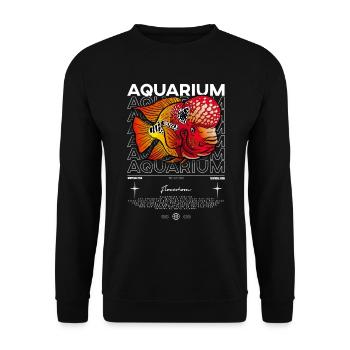 Flowerhorn Cichlid Monster Fish Keeper Streetwear - Unisex Pullover - Schwarz - Vorne - Alina (178cm) & Michal (187cm)