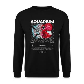 Flowerhorn Cichlid Monster Fish Keeper Streetwear - Unisex Pullover - Schwarz - Vorne - Alina (178cm) & Michal (187cm)