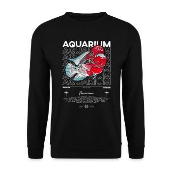 Flowerhorn Cichlid Monster Fish Keeper Streetwear - Unisex Pullover - Schwarz - Vorne - Alina (178cm) & Michal (187cm)