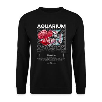 Flowerhorn Cichlid Monster Fish Keeper Streetwear - Unisex Pullover - Schwarz - Vorne - Alina (178cm) & Michal (187cm)