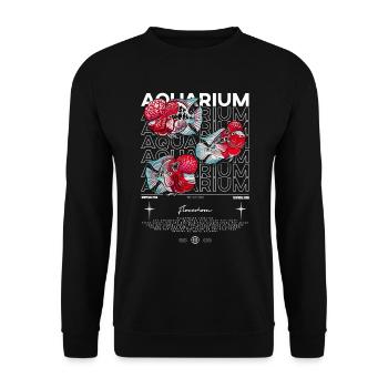 Flowerhorn Cichlid Monster Fish Keeper Streetwear - Unisex Pullover - Schwarz - Vorne - Alina (178cm) & Michal (187cm)