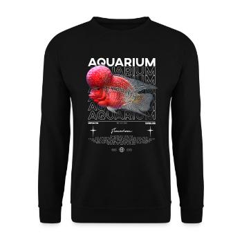 Flowerhorn Cichlid Monster Fish Keeper Streetwear - Unisex Pullover - Schwarz - Vorne - Alina (178cm) & Michal (187cm)
