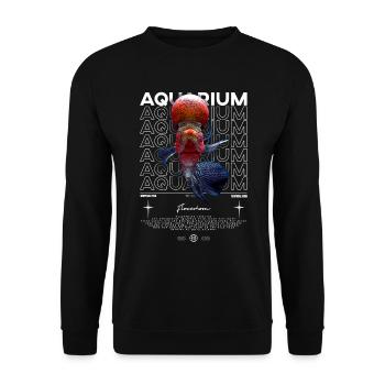 Flowerhorn Cichlid Monster Fish Keeper Streetwear - Unisex Pullover - Schwarz - Vorne - Alina (178cm) & Michal (187cm)