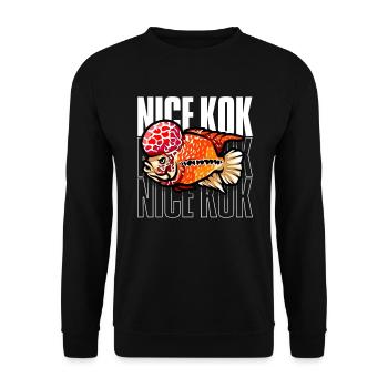 Schöner Kok Lustiger Blumenhorn-Buntbarsch Fischhalter - Unisex Pullover - Schwarz - Vorne - Alina (178cm) & Michal (187cm)