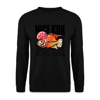 Schöner Kok Lustiger Blumenhorn-Buntbarsch Fischhalter - Unisex Pullover - Schwarz - Vorne - Alina (178cm) & Michal (187cm)