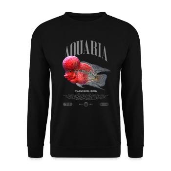 Flowerhorn Cichlid Fish Keeper Streetwear - Unisex Pullover - Schwarz - Vorne - Alina (178cm) & Michal (187cm)
