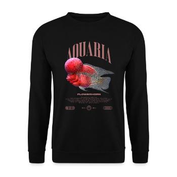 Flowerhorn Cichlid Fish Keeper Streetwear - Unisex Pullover - Schwarz - Vorne - Alina (178cm) & Michal (187cm)