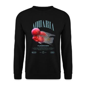 Flowerhorn Cichlid Fish Keeper Streetwear - Unisex Pullover - Schwarz - Vorne - Alina (178cm) & Michal (187cm)