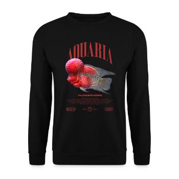 Flowerhorn Cichlid Fish Keeper Streetwear - Unisex Pullover - Schwarz - Vorne - Alina (178cm) & Michal (187cm)