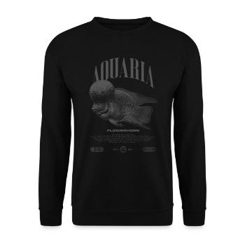 Flowerhorn Cichlid Fish Keeper Streetwear - Unisex Pullover - Schwarz - Vorne - Alina (178cm) & Michal (187cm)