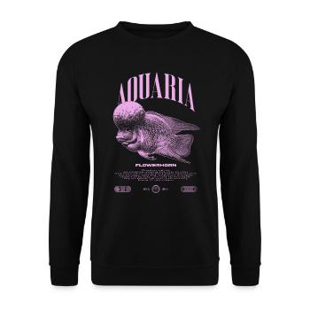 Flowerhorn Cichlid Fish Keeper Streetwear - Unisex Pullover - Schwarz - Vorne - Alina (178cm) & Michal (187cm)