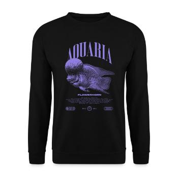 Flowerhorn Cichlid Fish Keeper Streetwear - Unisex Pullover - Schwarz - Vorne - Alina (178cm) & Michal (187cm)