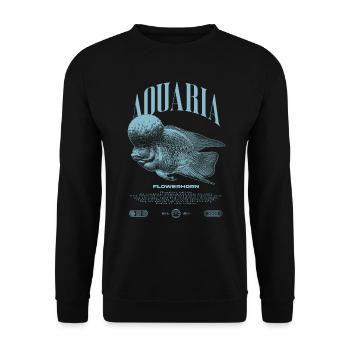 Flowerhorn Cichlid Fish Keeper Streetwear - Unisex Pullover - Schwarz - Vorne - Alina (178cm) & Michal (187cm)