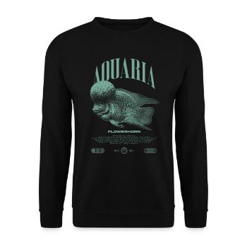 Flowerhorn Cichlid Fish Keeper Streetwear - Unisex Pullover - Schwarz - Vorne - Alina (178cm) & Michal (187cm)
