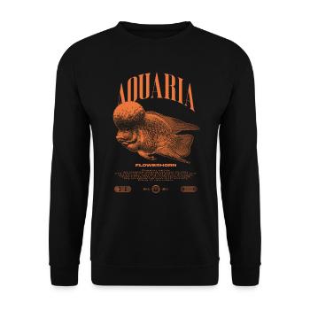 Flowerhorn Cichlid Fish Keeper Streetwear - Unisex Pullover - Schwarz - Vorne - Alina (178cm) & Michal (187cm)